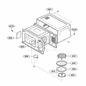 Part Location Diagram of 3461W1A087B LG CAVITY ASSEMBLY