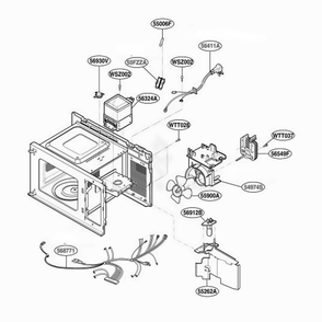 Interior Parts 1 Diagram and Parts List for MA6511W CWHEGSE LG Wall Oven