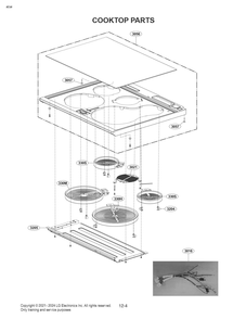Cooktop Diagram and Parts List for LSEL6337F 00 LG Range
