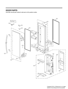 Door Parts 2 Diagram and Parts List for GR-J308MSYM ASTCNA1 LG Refrigerator