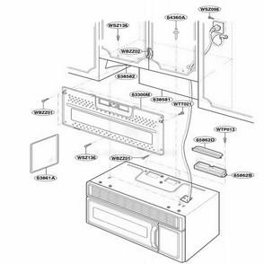 Installation Parts Diagram and Parts List for MV1155W WHEGSE LG Range
