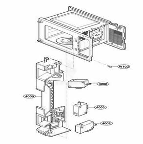 Latch Board Parts Diagram and Parts List for 65223401 CS1ESEA LG Range