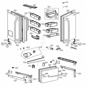 Door Parts Diagram and Parts List for LFXS30726B AWBCNA2 LG Refrigerator