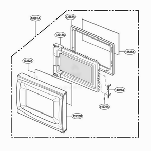 Door Parts Diagram and Parts List for JES638BH CBKEGEU LG Range