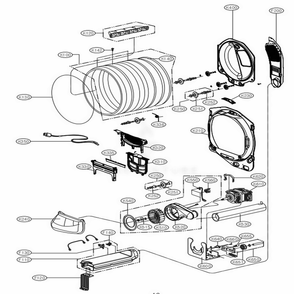 Drum And Motor Assembly: Electric Type Diagram and Parts List for DLE7100W ABWEEUS LG Dryer