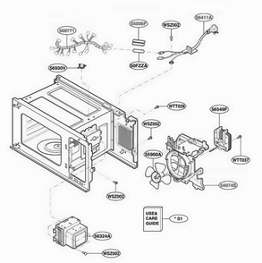 Interior Parts 1 Diagram and Parts List for MT4078SKQ KM1EWRP LG Wall Oven