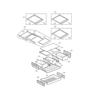 Refrigerator Diagram and Parts List for LFX28995ST 00 LG Refrigerator
