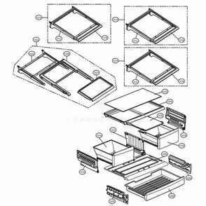 Refrigerator Parts Diagram and Parts List for 71072 ASWCSE1 LG Refrigerator