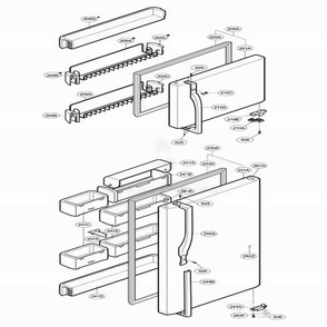 Door Parts Diagram and Parts List for 66212 ASWCSCB LG Refrigerator