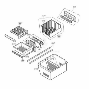 Freezer Part Diagram and Parts List for LRDC20731SW ASWCLGY LG Refrigerator