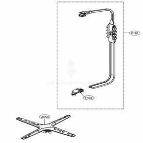 Water Guide Assembly Diagram and Parts List for LDP6797ST ASTEEUS LG Dishwasher