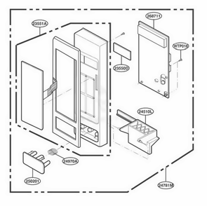 Control Panel Parts Diagram and Parts List for JES1851WB M1EGEU LG Range