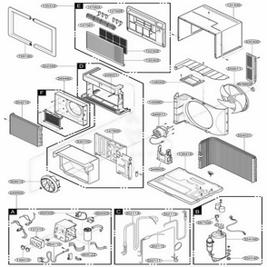 Main Diagram and Parts List for US10A10 AWYCFRD LG Air Conditioner