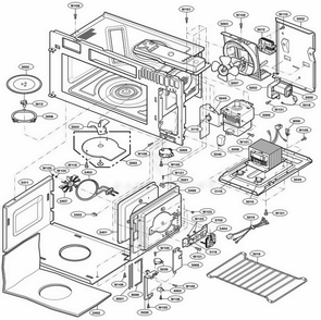Interior Parts 1 Diagram and Parts List for JVM1790BKC ABKEGEC LG Range