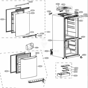 Main 1 Diagram and Parts List for LBNC10551V APZCNA0 LG Refrigerator