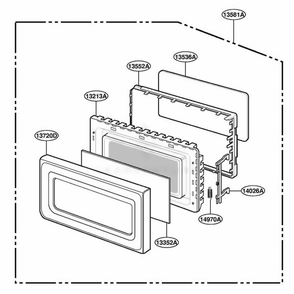 Door Parts Diagram and Parts List for 86910 MWESEC LG Range