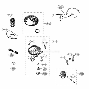 Sump Assembly Diagram and Parts List for LUDP8997SN ASTEEUS LG Dishwasher