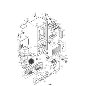 Case Diagram and Parts List for LDC22720ST 00 LG Refrigerator