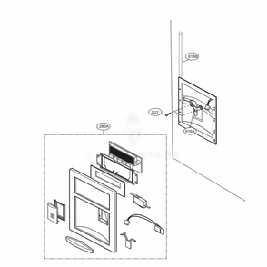Dispenser Parts Diagram and Parts List for 78342 ASW3SER LG Refrigerator