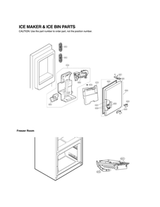 Ice Maker And Ice Bin Parts Diagram and Parts List for LFX29945ST 02 LG Refrigerator