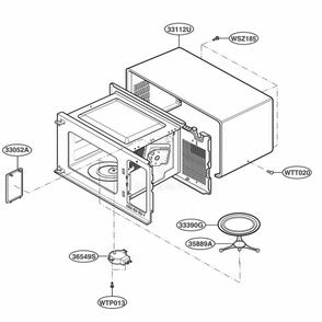 Oven Cavity Parts Diagram and Parts List for LMS1243SS CSBELCA LG Range