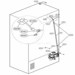 Valve And Water Tube Parts Diagram and Parts List for 72482 ASWCSE1 LG Refrigerator