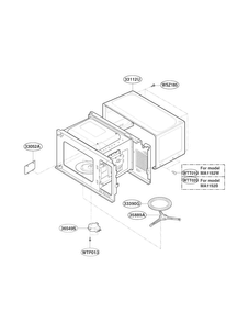Oven Cavity Parts Diagram and Parts List for MA1152W  LG Microwave