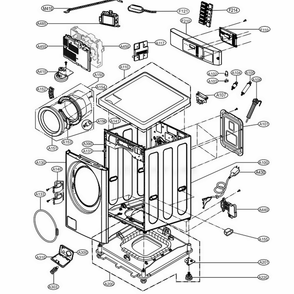 Cabinet And Control Panel Assembly Diagram and Parts List for GCWP1069CS2 ASSEELC LG Washer