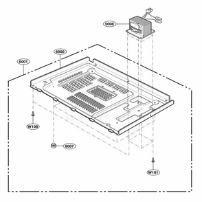 Base Plate Parts Diagram and Parts List for 63102301 CW1ESEA LG Range