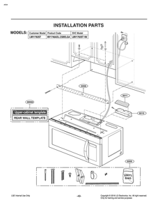Installation Parts Diagram and Parts List for MV1746AD CWHELGA LG Microwave