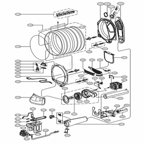 Drum And Motor Assembly: Gas Type Diagram and Parts List for DLGX5681W ABWEEUS LG Dryer
