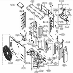 Outdoor Unit Diagram and Parts List for LAU090HSV2 AMRBEUS LG Air Conditioner