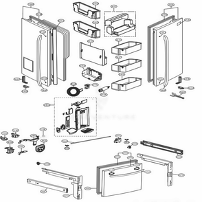 Door Parts Diagram and Parts List for LFXS24623S ASTCNA2 LG Refrigerator