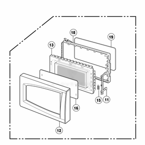 Part Location Diagram of 3213W0A006C LG DOOR FRAME ASSEMBLY