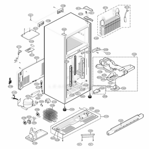 Case Parts Diagram and Parts List for 79972 ASWCSER LG Refrigerator