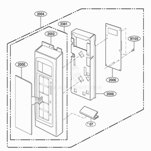 Controller Parts Diagram and Parts List for JMV8196ACW AWHEJEC LG Range