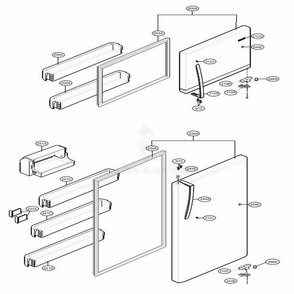 Door Parts Diagram and Parts List for 68032 ASWCSE4 LG Refrigerator