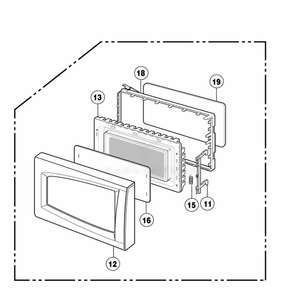 Door Parts Diagram and Parts List for NNS723WL KWHEMAT LG Range