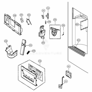 Dispenser Parts Diagram and Parts List for 72059 AWBCSE0 LG Refrigerator