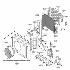 Outdoor Unit Diagram and Parts List for LS090CE AWHAEUS LG Air Conditioner