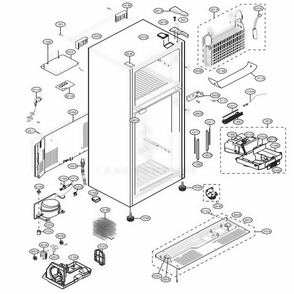 Case Parts Diagram and Parts List for LTCS24223W ASWCNA8 LG Refrigerator