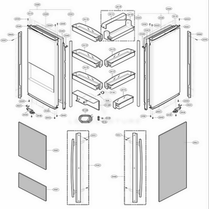 Door Parts 1 Diagram and Parts List for 78719 AHM1SER LG Refrigerator
