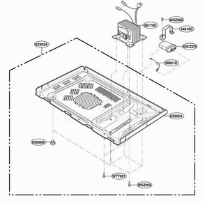 Base Plate Parts Diagram and Parts List for MA795W01 CW5EGSE LG Microwave