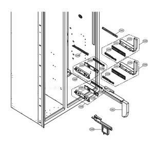 Refrigerator Rail Part 1 Diagram and Parts List for LSSB2791ST ASTCNA0 LG Refrigerator