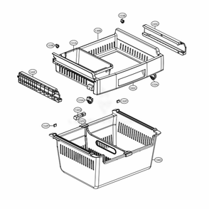 Freezer Parts Diagram and Parts List for LDC24370ST ASTCNA0 LG Refrigerator