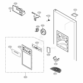 Dispenser Parts Diagram and Parts List for 51019 AWB1SER LG Refrigerator