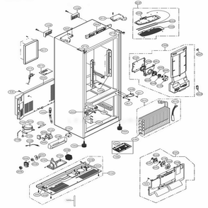 Case Parts Diagram and Parts List for 73033 ASTCSE0 LG Refrigerator