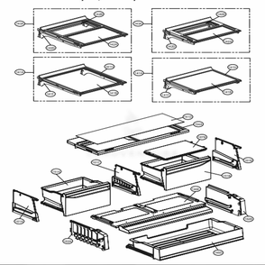 Refrigerator Parts Diagram and Parts List for 74043 ASTCSE2 LG Refrigerator
