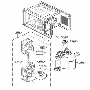 Latch Board Parts Diagram and Parts List for 63999 AB1ESEA LG Wall Oven