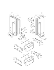 Door Parts Diagram and Parts List for LMX25964ST 00 LG Refrigerator